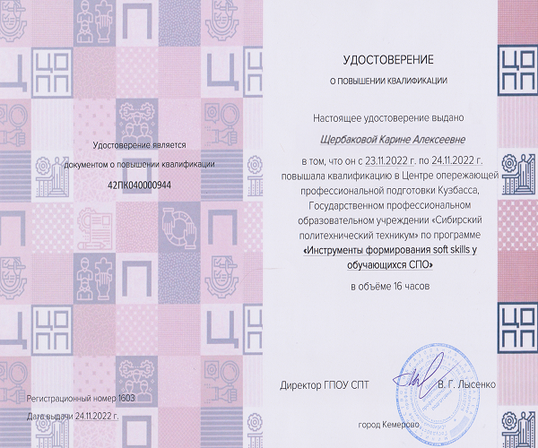 Программа "Инструменты формирования soft skills у обучающихся СПО", 2022 г.